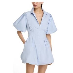 Jonathan Simkhai Cleo Balloon Mini Dress Womens Size 2 Blue Party Cocktail NWT